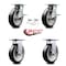 Service Caster 8 Inch Rubber on Aluminum Caster Brakes/Swivel Locks and 2 Rigid SCC, 2PK SCC-35S820-RAB-SLB-BSL-2-R-2 - alternate 5